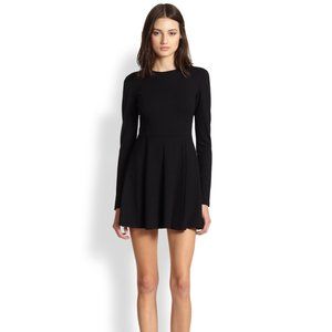 Theory Tillora LBD Long Sleeve Black Skater Dress